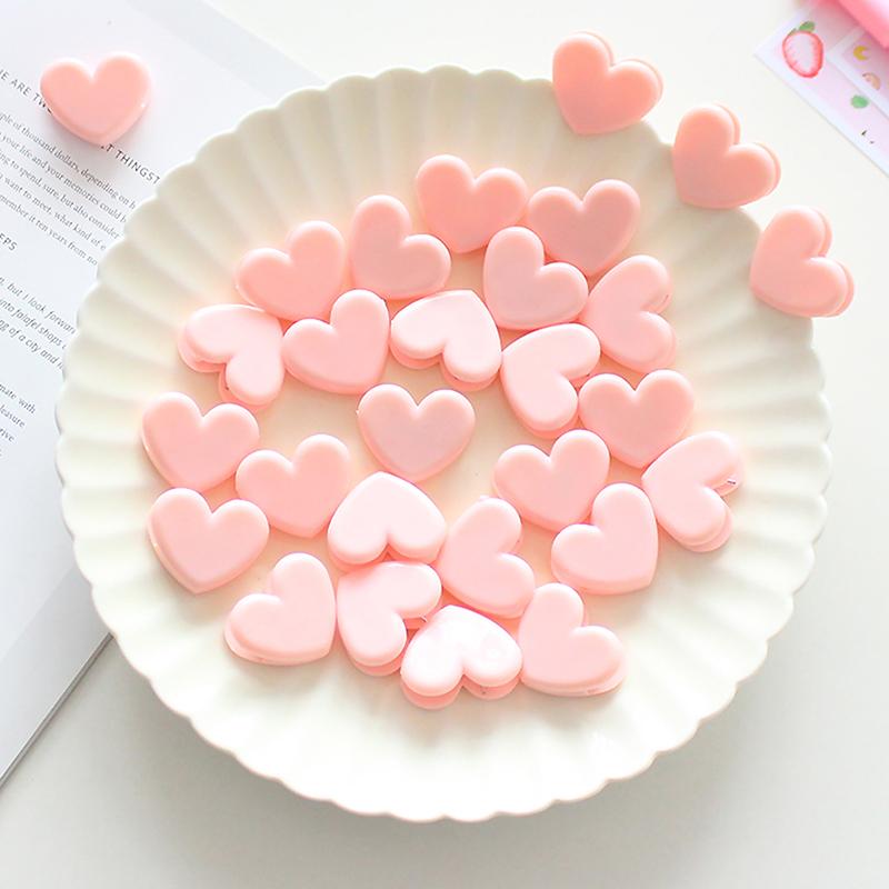10Pcs Heart Shape Bulldog Grip Clips Food Bag Sealing Clamp Paper File Ticket Binder Photo Organizer Kitchen Office School
