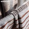 1PC NAPEARL 70% zasłona zaciemniająca w stylu europejskim Fashion Design brązowy pasek zasłona do sypialni na okno Home Decor-typ pierścienia