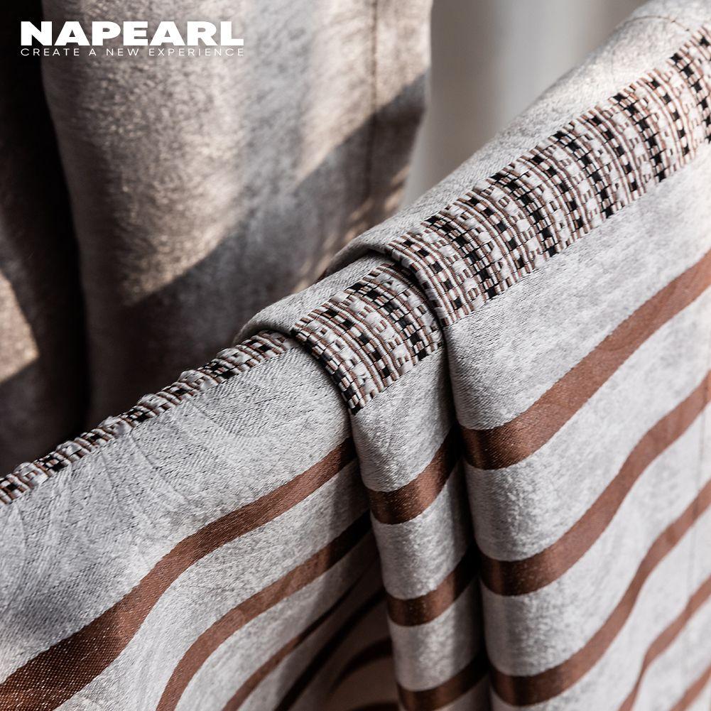 1PC NAPEARL 70% zasłona zaciemniająca w stylu europejskim Fashion Design brązowy pasek zasłona do sypialni na okno Home Decor-typ pierścienia