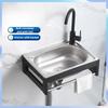Small Single Slot Wash Basin Stainless Steel Wall-mounted Sink Kitchen Simple Dish Washing Basin Sink
