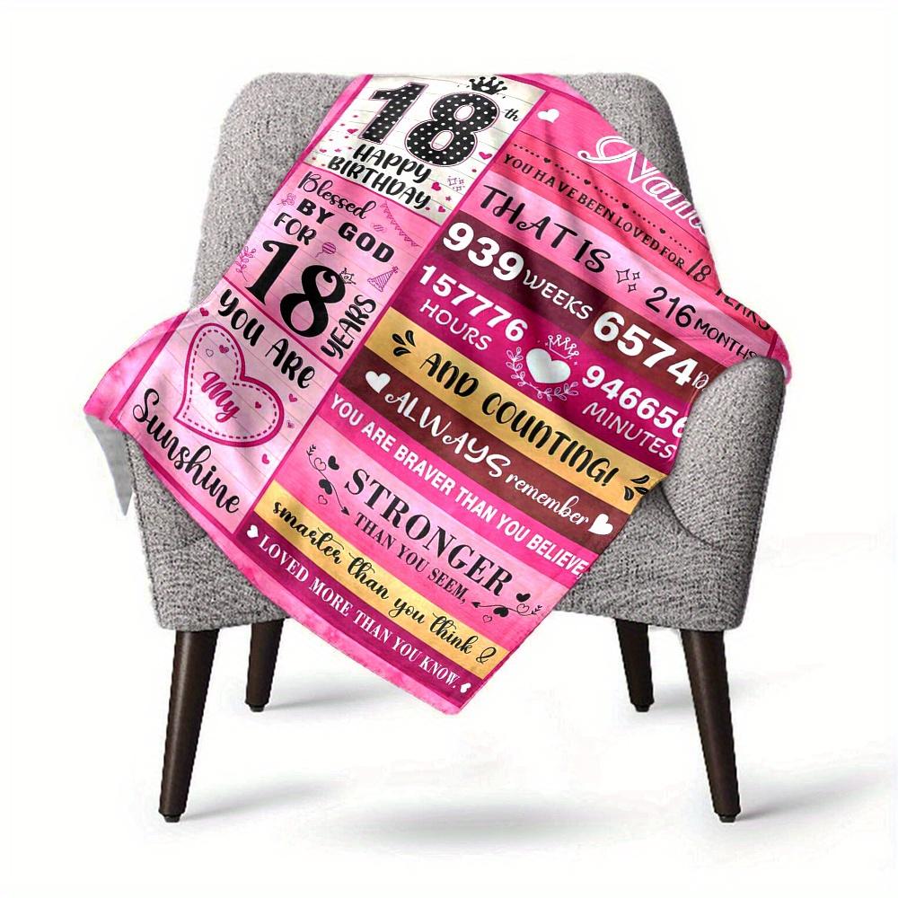 Happy 18Th Birthday Home Blankets Comfortable Soft Lightweight Multiuse Blanket For Picnic Couch Office Bed Living Room Suitable As Gift For Friend
