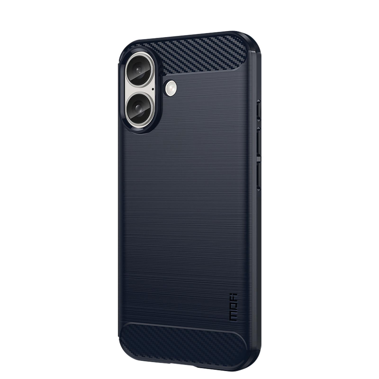 

MOFI JK TPU Series-1 For iPhone 16 TPU Case Brushed Carbon Fiber Texture Phone Cover