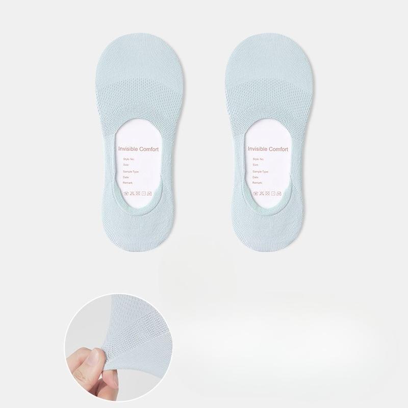 Women Spring and Summer Shallow Mouth Mesh Breathable Non Slip Non Fall with Invisible Socks
