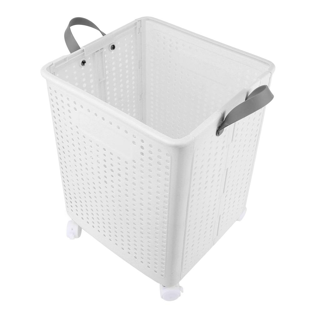 Foldable Laundry Basket with 4 Wheels Space Saving Portable Storage Hamper for Clothing Toys Home Sundries