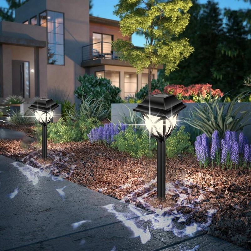 Led Lanterns Stick-In Standing Lamp Garden Lighting Set Of 6 43Cm