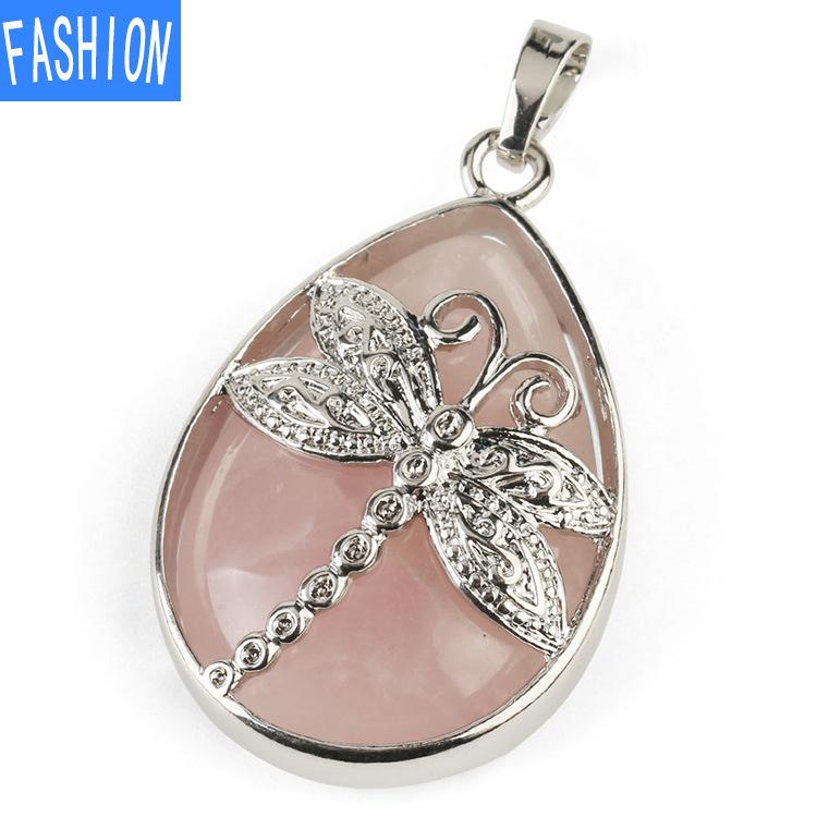 Bijuterie din cristal natural Picătură pandantiv colier model Libelule lacrimi înger pandantiv colier cristal