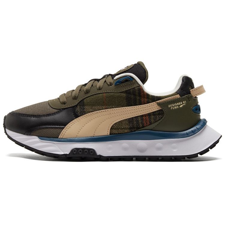 

Puma Wild Rider Тканевые Многослойные Кожаные Фланелевые Клетчатые Спортивные Низкие Кроссовки для Повседневной Носки Унисекс Виноградно-Листовой Зеленый 384186-02 37