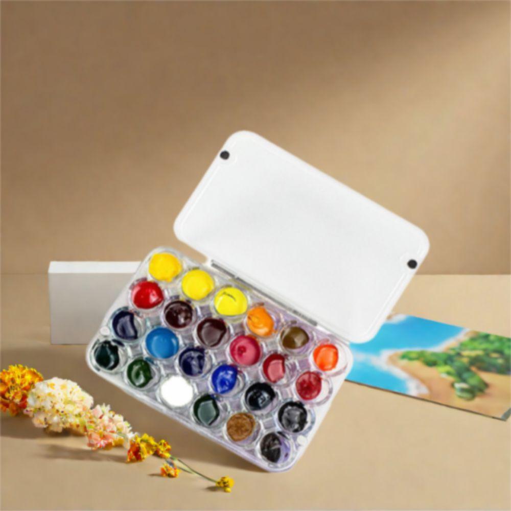 24 Grids Watercolor Paint Tray Acrylic Paint Box Art Supplies Mini Watercolor Palette  Travel