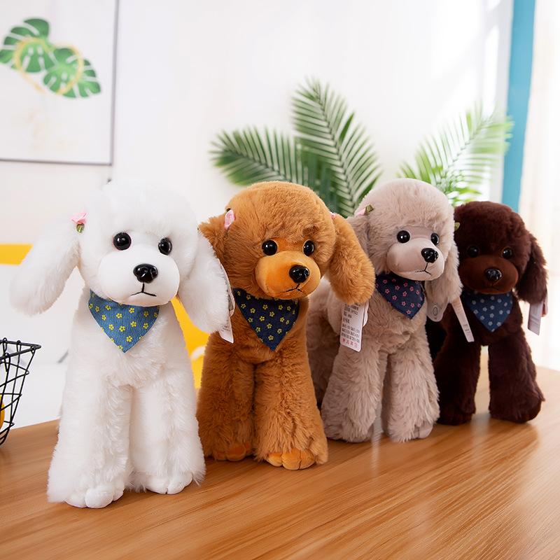 Cute poodle plush toy boy treasure puppy gift pillow home ornament grabber doll ferrule colore marrone scuro