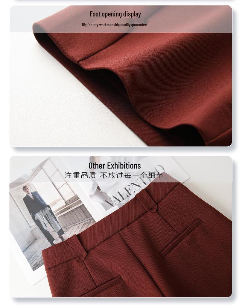 Ancola Women's High-Waisted Red Shorts - Spring 2025 Collection: Loose, Straight, Slimming, Wide-Leg Trousers