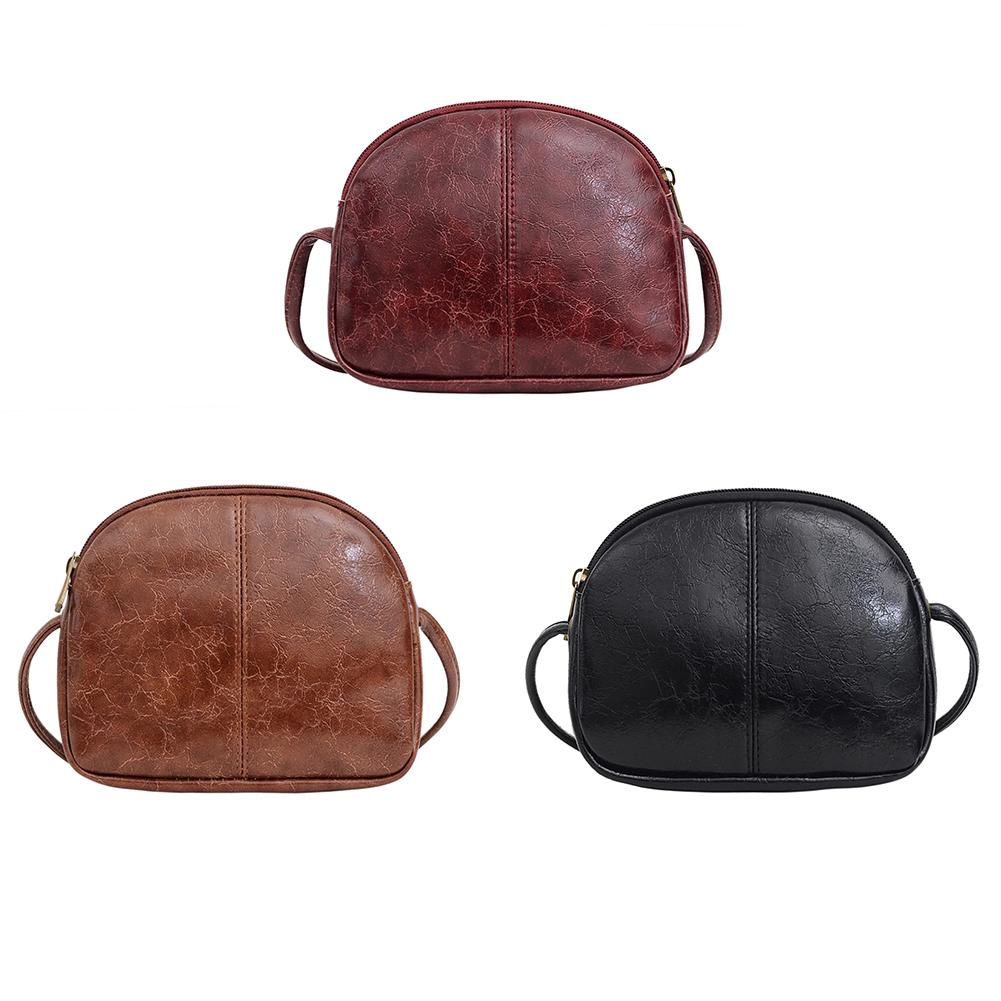 Buy Mini Shell Bag Women Retro Oil Leather Shoulder Messenger Bags