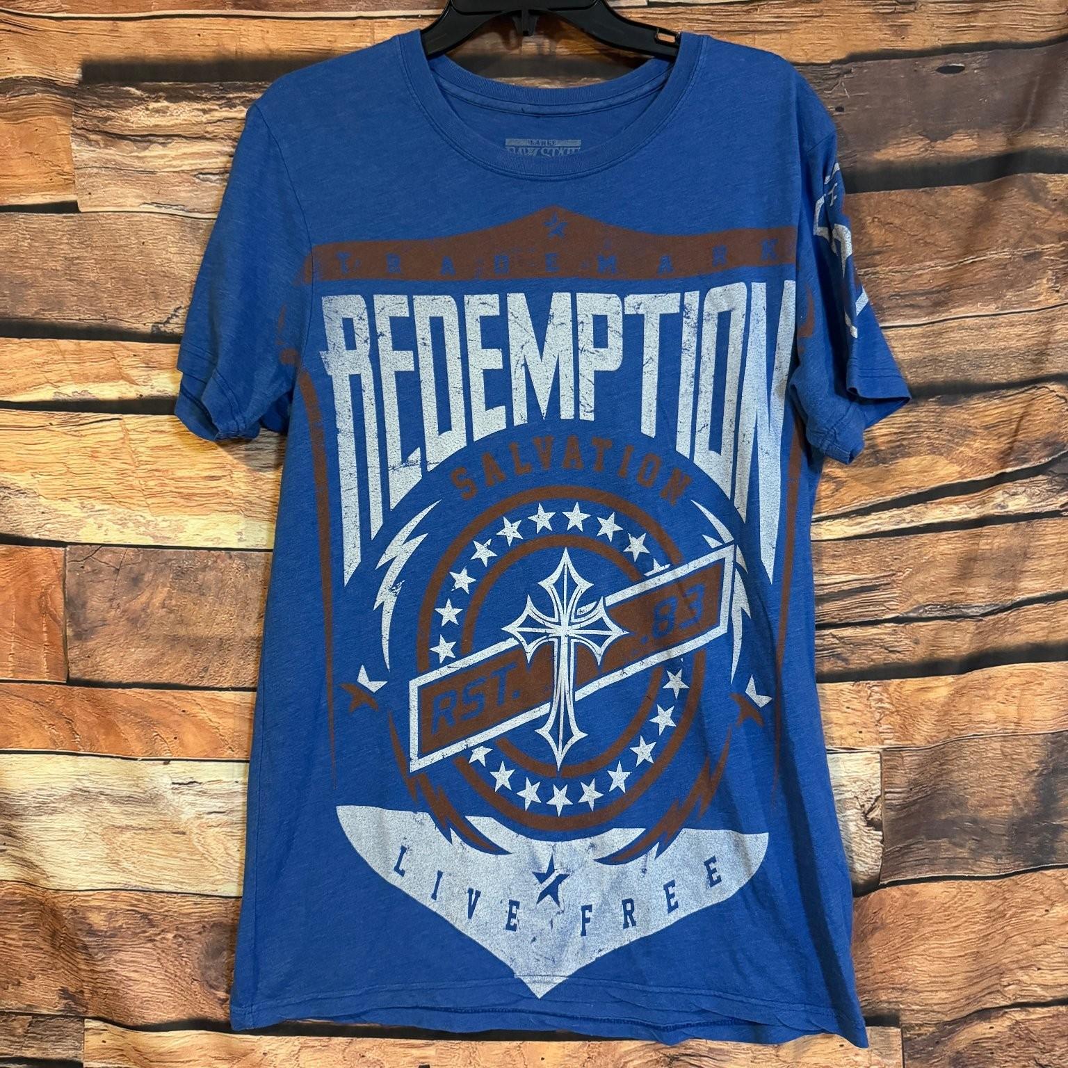 RAW STATE PREMIUM Men’s Blue Large Graphic Cotton Blend RST. 83 Unisex T-Shirt L