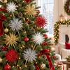 Glitter Christmas Tree Picks with Branch Insert Decorations for Holiday Festive Home Ornament