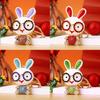 Creative Colorful Rabbit Keychain With Dazzling Rhinestones Stylish Keyring For Women