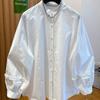 ZOSOUL Oriental Minimalist Mandarin Collar White Shirt