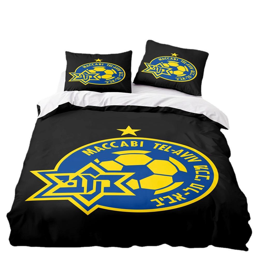 Haifa Maccabi Football Club Digital Printing Three-Piece 3D Three-Dimensional Polyester Chemical Fiber Duvet Cover