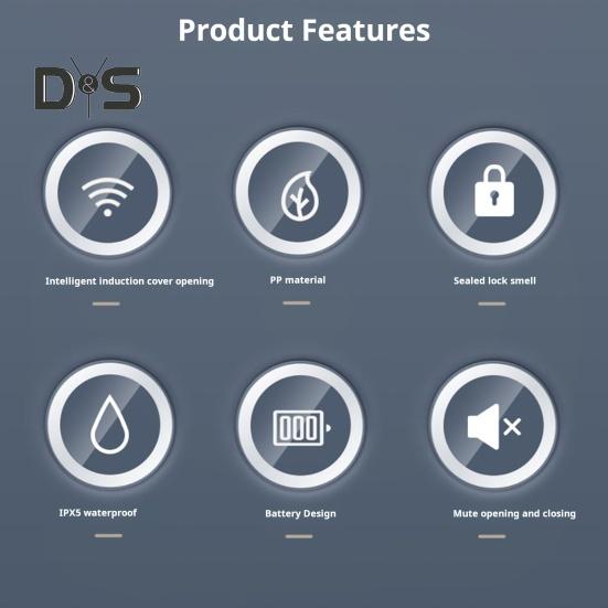 Intelligenter berührungsloser Mülleimer, Papierkorb mit Deckel, 13 l, großes Fassungsvermögen, schnell reagierend, vollständig geschlossener automatischer Sensor-Mülleimer