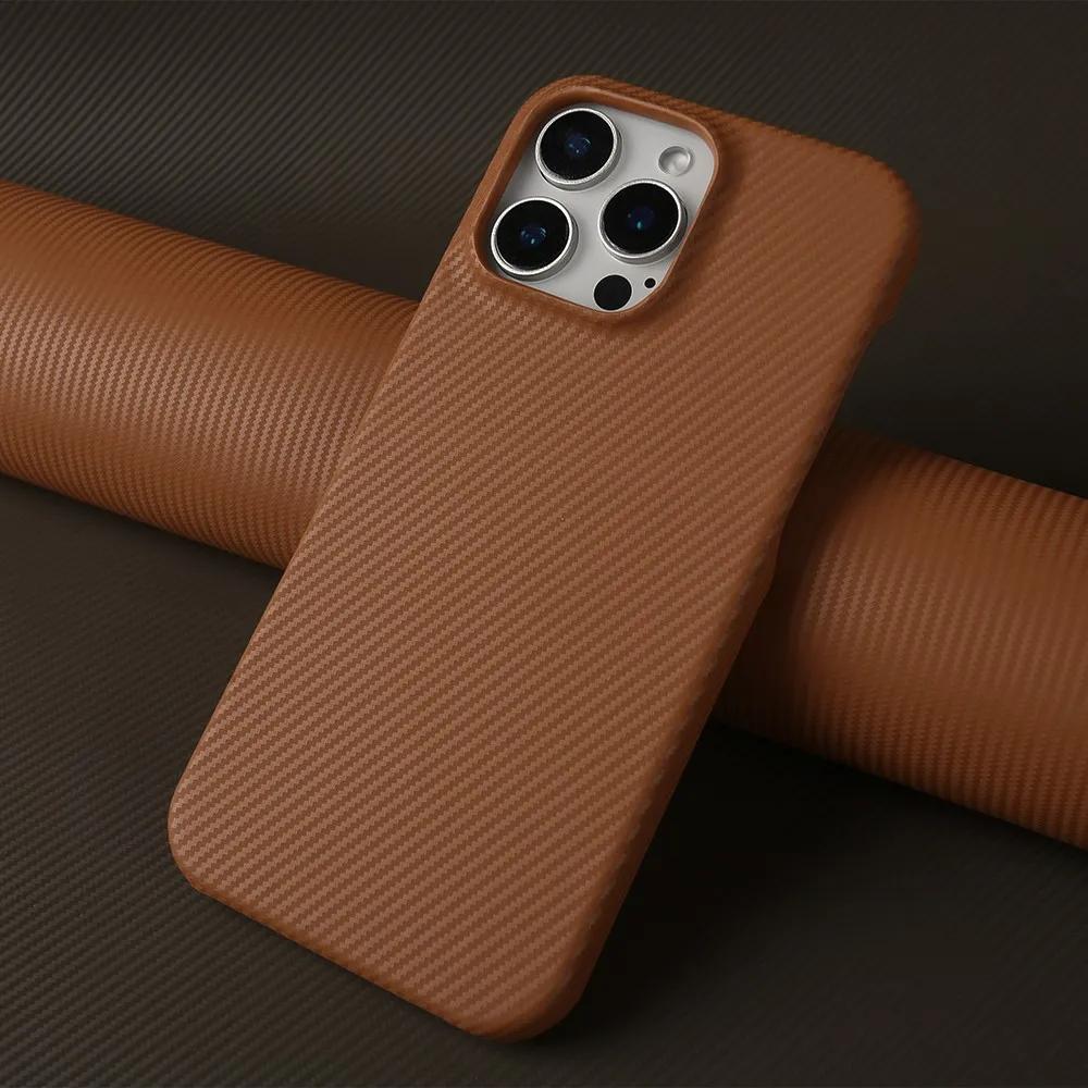 Luxury Genuine Leather Case For iphone 16 Pro Max 15Pro 14ProMax 13 12 11 Cases Carbon Fiber Pattern Phone Cover Phone Shell