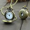 Retro Vintage Steampunk Quartz Necklace Carving Pendant Chain Clock Pocket Watch