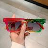 Rainbow Square Sunglasses Women For Men  Vintage Sun Glasses Luxury Brand Designer Punk Hip Hop Popular Colorful Shade Uv400