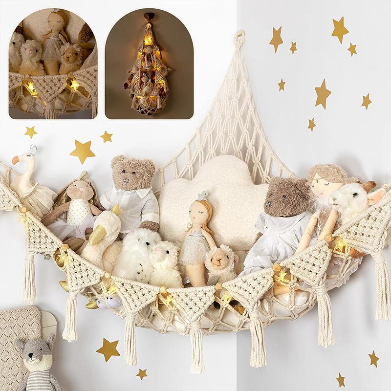 Huge Plush Hammock - Cute Stuffed Animal Storage Net, Nursery & Bedroom Wall Decor