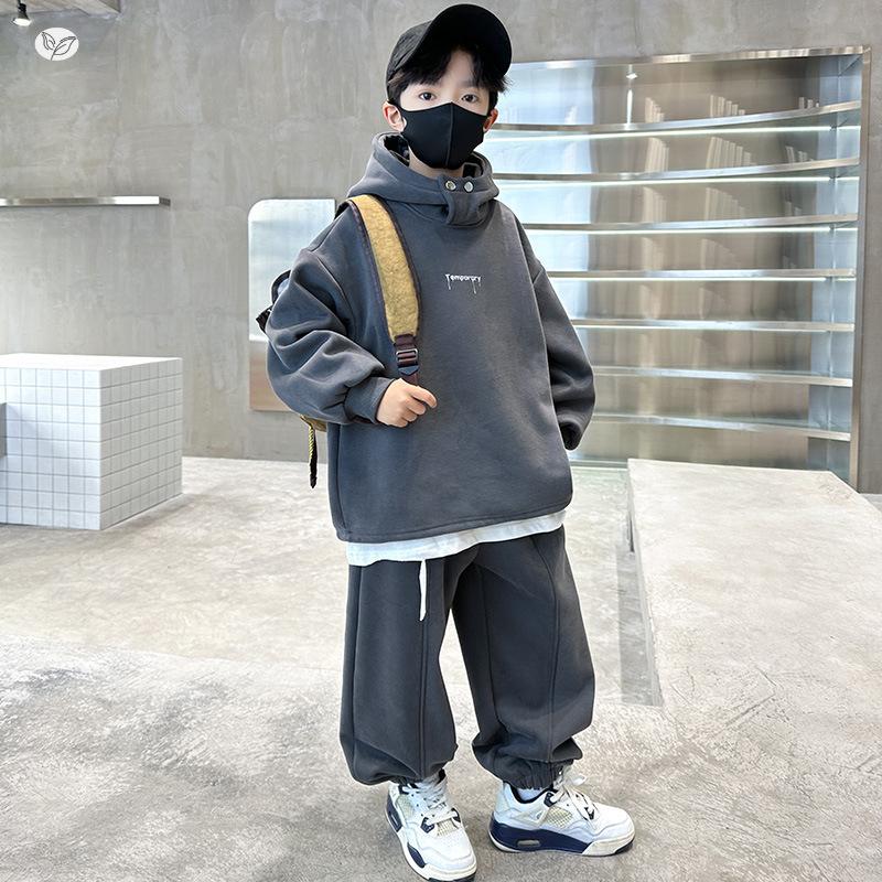Sportieve Kinder Hoodie Herfst Set - Trendy Jongens Lente/Herfst Stijl voor Middelgrote & Grote Kinderen 2026