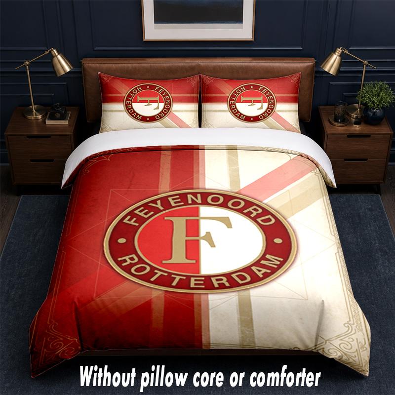 Feyenoord Design Bett Bettwäsche Set 1 Bettbezug + 2 Kissenbezüge Weich Atmungsaktiv Haushalt Bettwäsche
