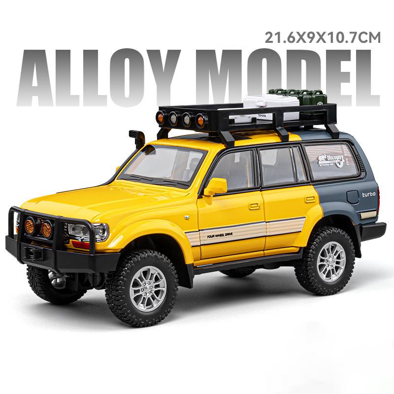 1/24 Toyota Land Cruiser LC80 SUV Alloy Die Cast Toy Car Model Sound and Light Children's Toy Collectibles Birthday Gift