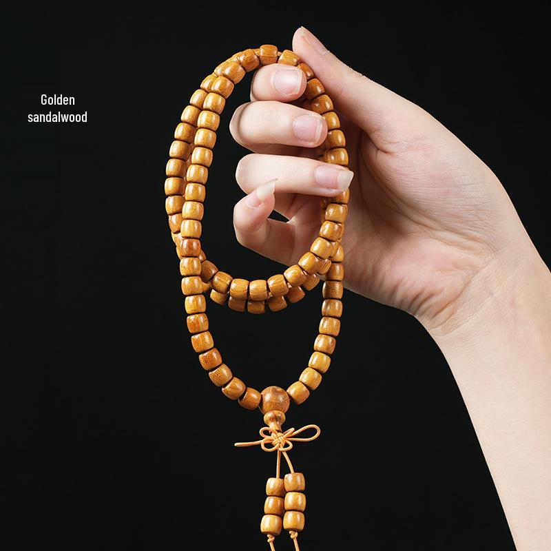 108 Beads Golden Sandalwood Buddhist Mala Bracelet for Men & Women