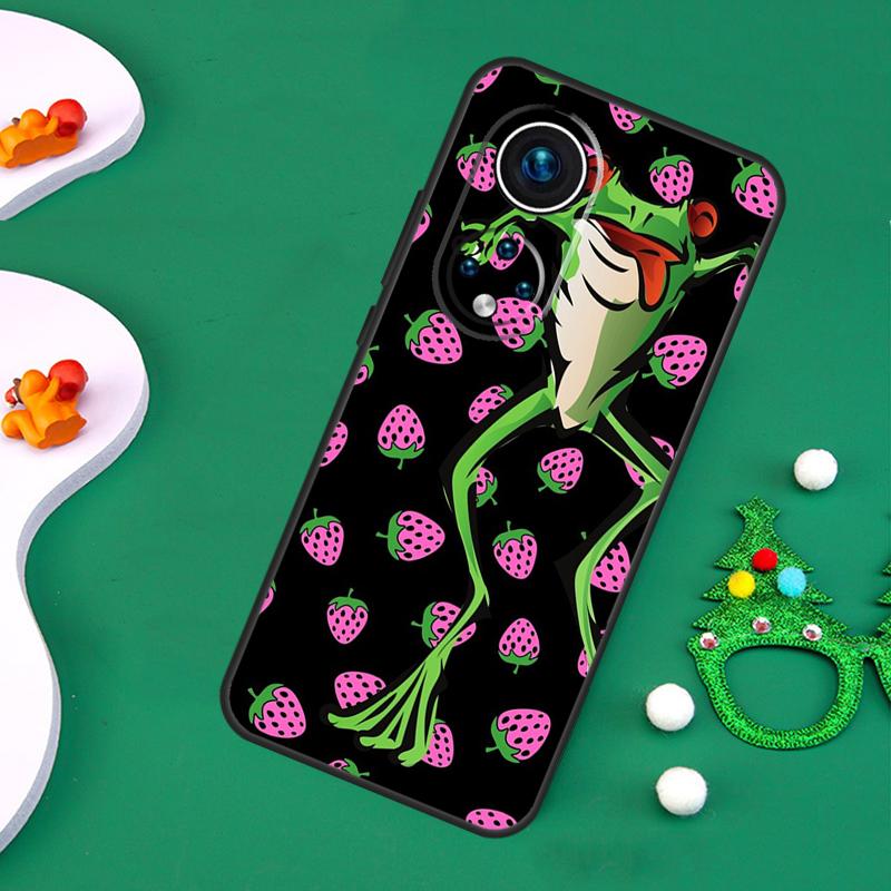 Cottagecore Fruit Strawberry Frog Case For Honor 200 Pro X9c X9b X9a X8a X8b X7a X6a X8 X9 50 70 90 Magic 5 6 7 Lite Cover