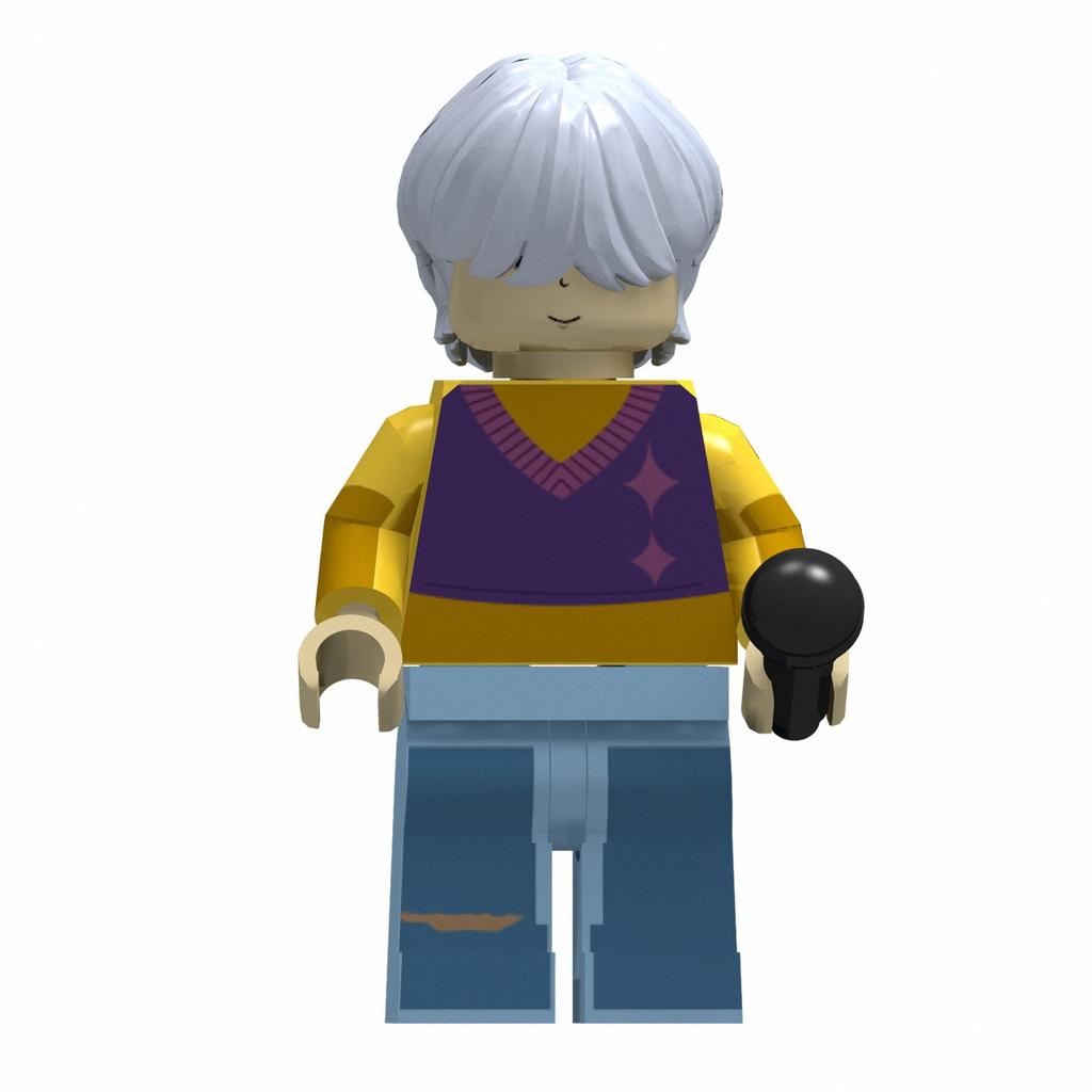 KPop Dämonenjäger, eine Gruppe von Dämonenjägern, bauen mit Lumi Bausteine und setzen Spielzeugbausteine mit Puppen zusammen.