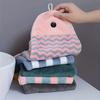 2pcs Cute Fish-Shaped Hand Towels - Soft & Absorbent Coral Fleece, Hanging Design with Striped Patterns, Perfect for Bathroom