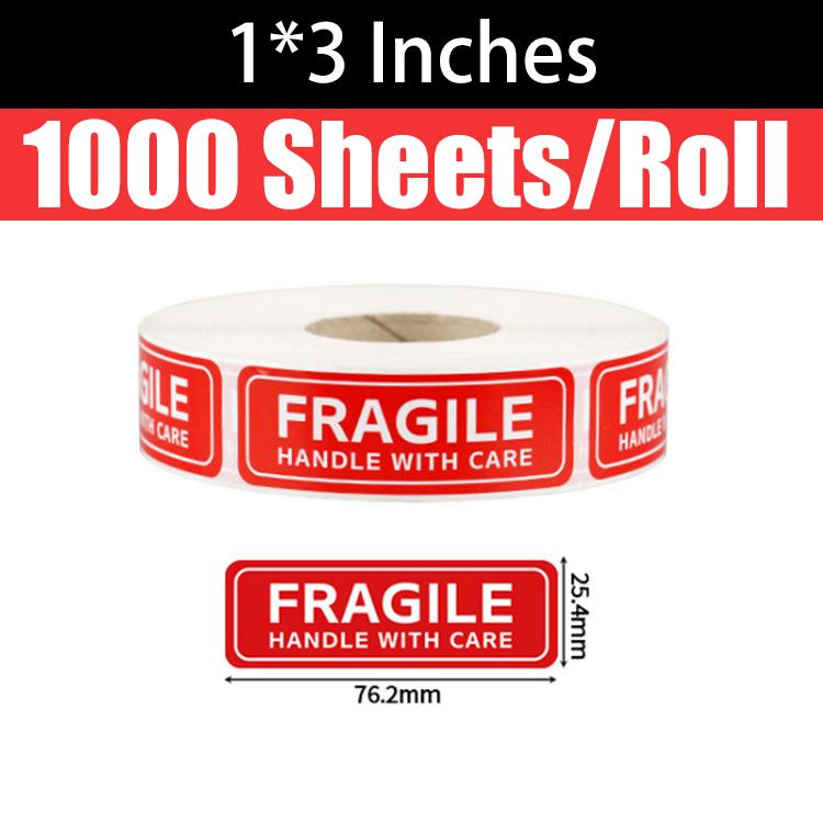 1000/500PCS English Fragile Stickers The Goods Please Handle With Care Warning Express Labels DIY Supplies