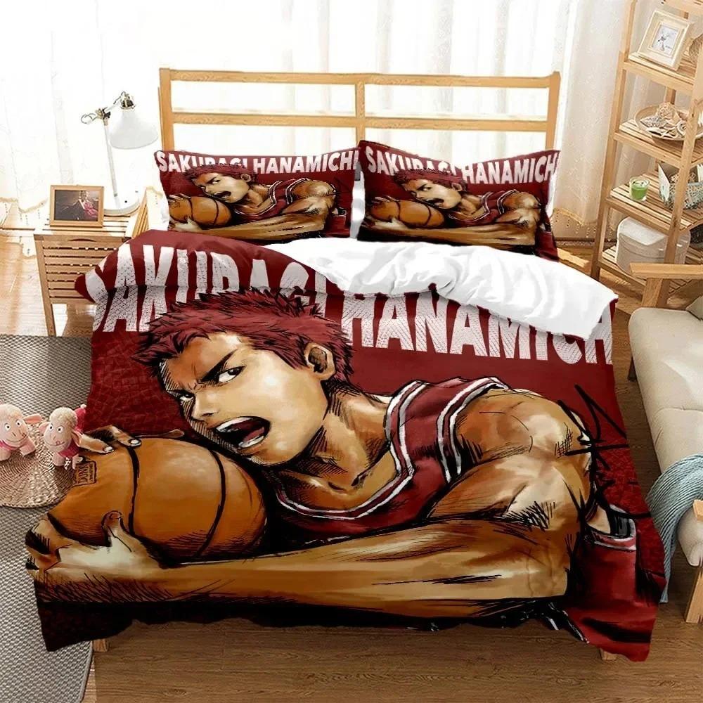 Elegant Durable king Queen Quilt Comforter 3D Printing Slam Dunk Anime Bed Size Boys Adult