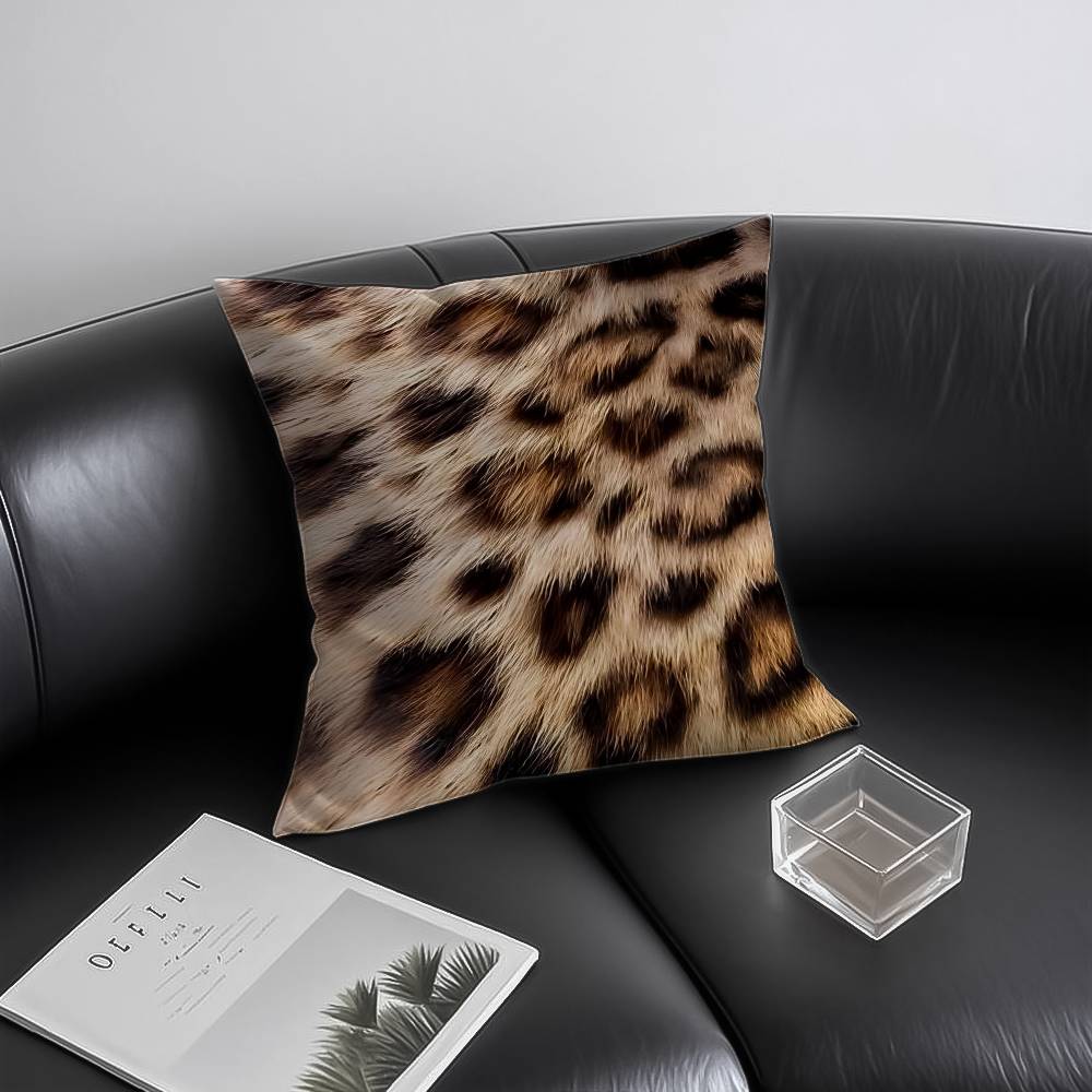 Leopard Print Pillow Case Anti-dustmite Invisible Zipper Sofa Bed