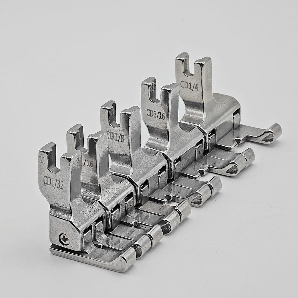 1PC Steel Double Compensating Presser Foot Industrial Sewing Machine Right&Left top stitching CD1/32'' 1/16'' 1/8'' 3/16'' 1/4''