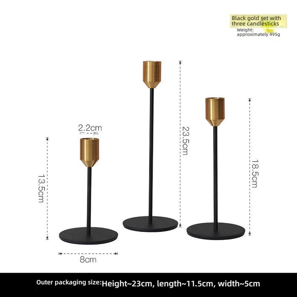 Gold Metal Pillar Candle Holder for Candles for Candles, Table Design Candlesticks Tabletop Decorative Home Dining Centerpiece