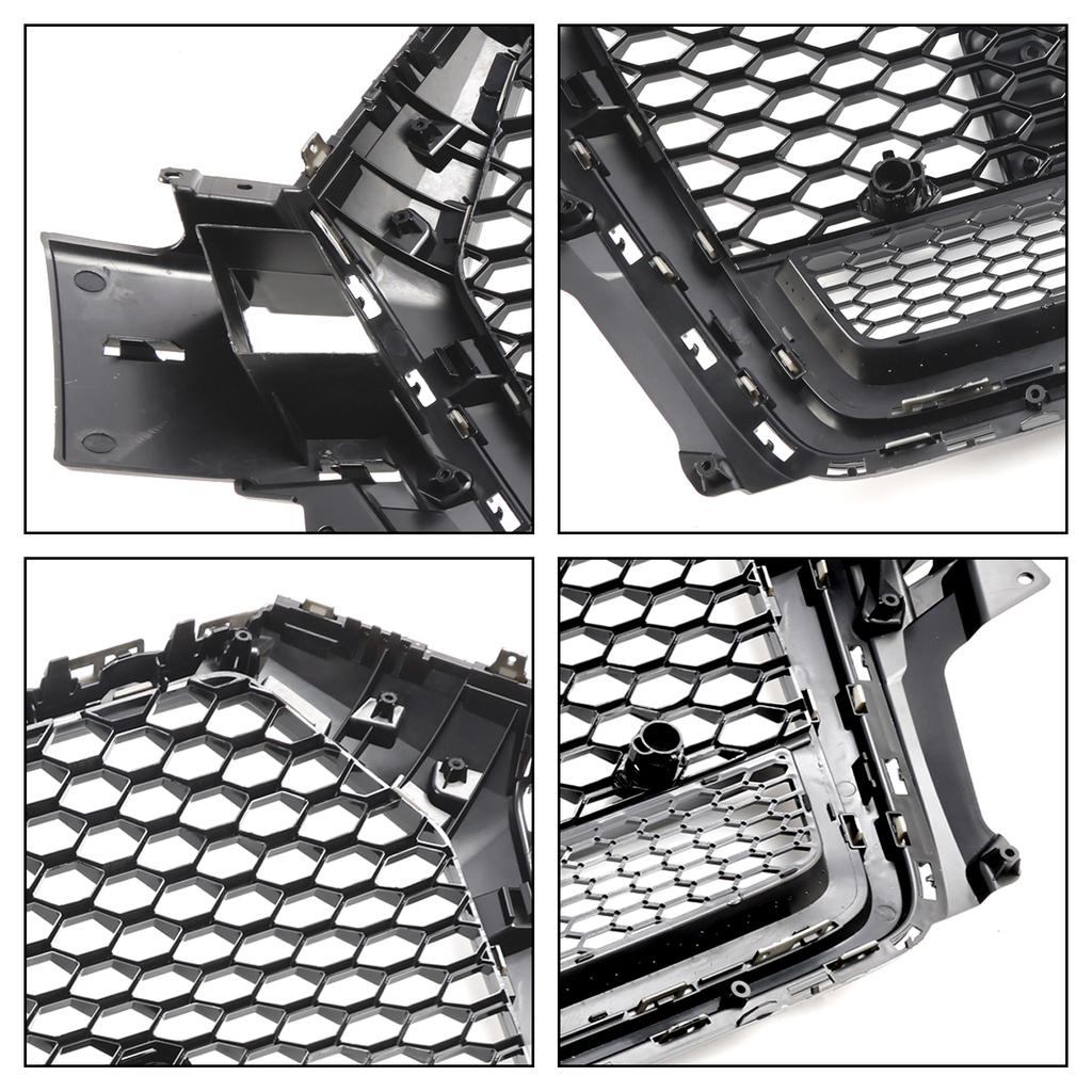 Gloss Black Front Bumper Radiator Vent Mesh Grille Grill Fit Q7 2016-2019