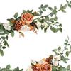 2pcs Wedding Aisle Chair Decorations, Artificial Rose Floral Back Flower Pew Flowers
