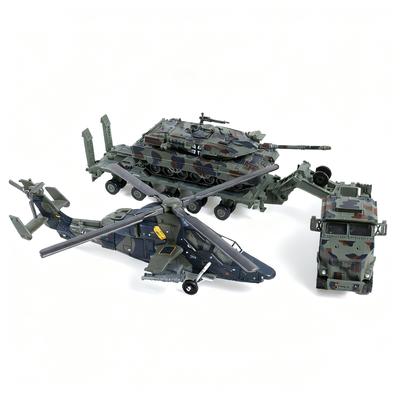 1/72 Military Weapons Model Building Block Toy Army Gunship M1070 Tank Transporter M1A2 Abrams Main Battle Tank Fighter Toys