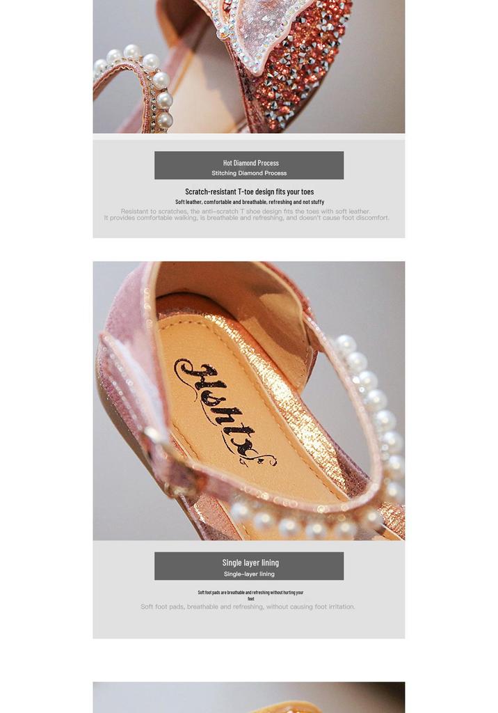 Girls' Summer Bow Pearl Princess Sandals