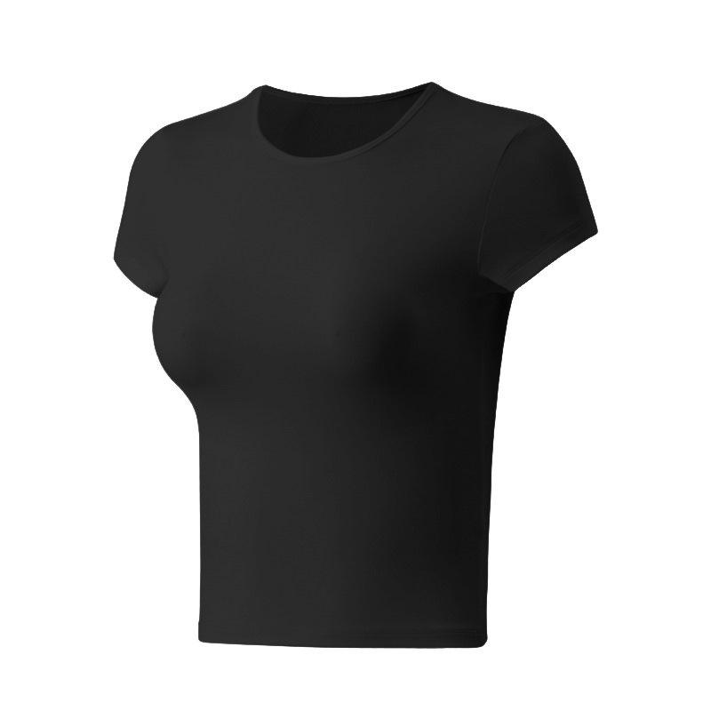 Korean Style Round Neck Short Sleeve Yoga Top - Skin-Friendly & Versatile for Spring/Summer