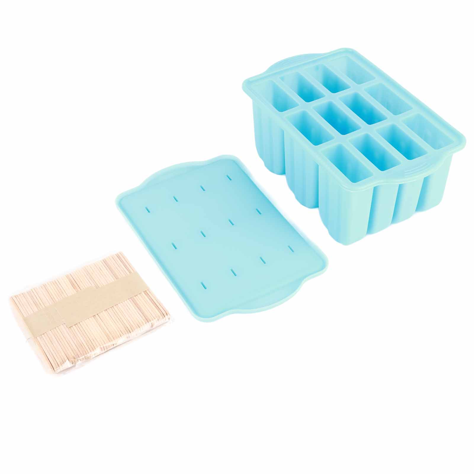 

12Grid Ice Mould with Lid Food Grade Silicone Foldable Ice Cream Mold for Home Office
