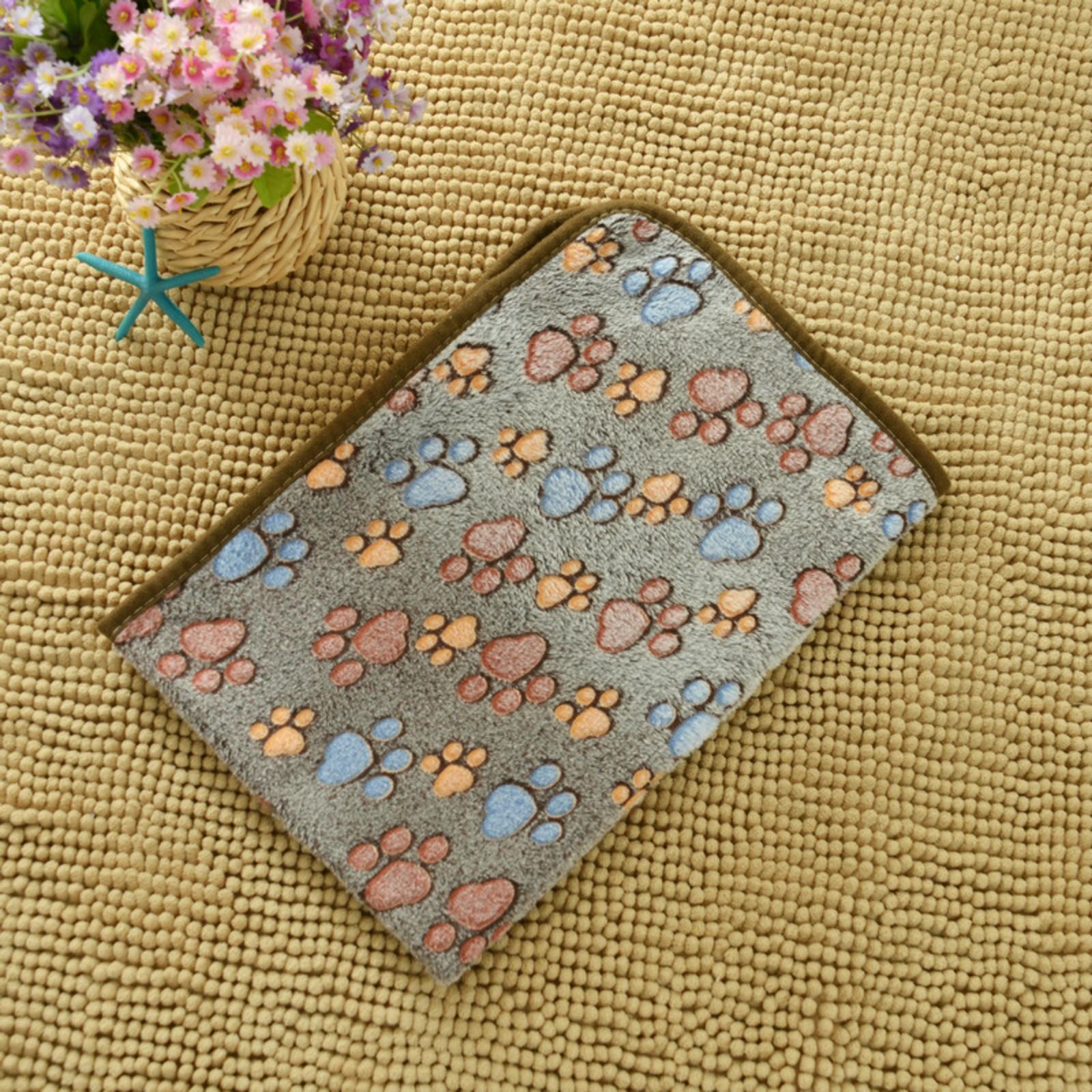 

Pet Blanket Seasonal Blanket Warm Coral Velvet Pawy Print Blanket Dog Blanket One Size