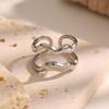 18K Gold Plated Titanium Steel Open Ring: European Fashion, Trendy & Stylish Design for Women.