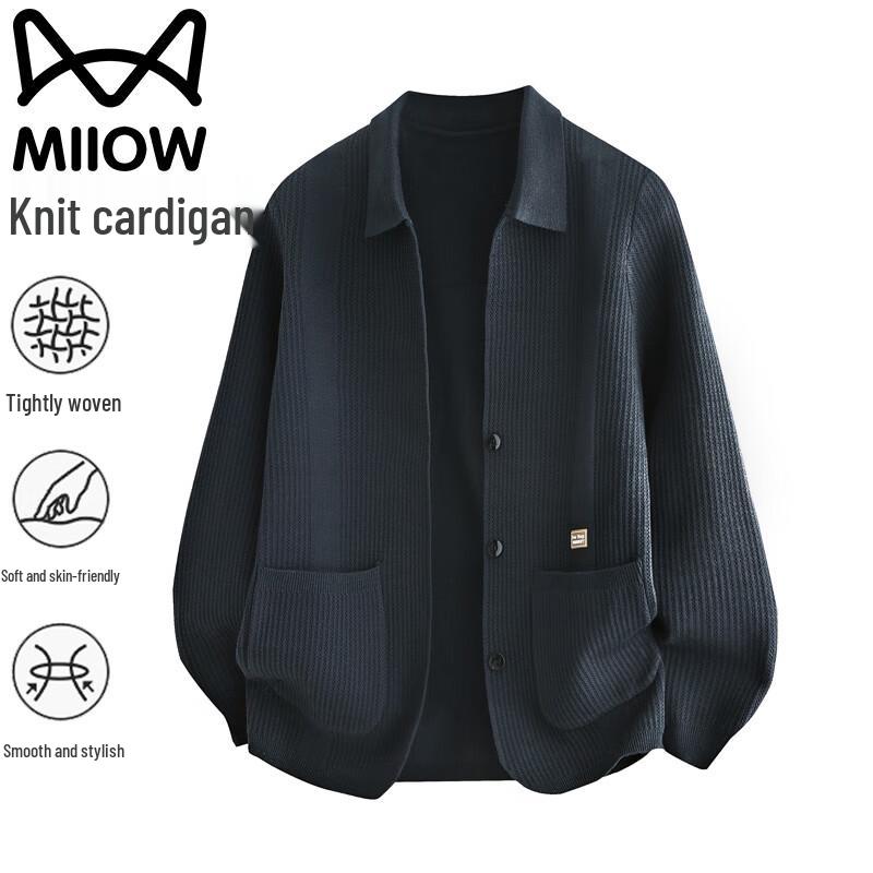 

Mao Ren Men s Turn-down Collar Knit Cardigan 2XL