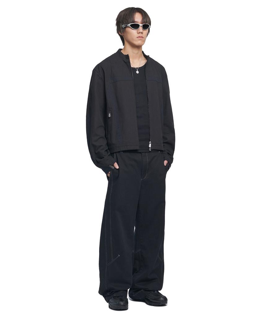 Nomaenyueol Tilted Side Line Pants - Washed Black