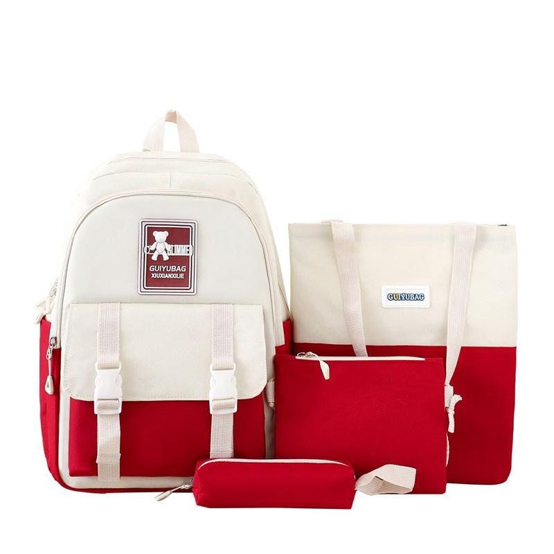 Color-blocking Middle School Students Schoolbag Women Ins Fresh Campus Girls Handbags