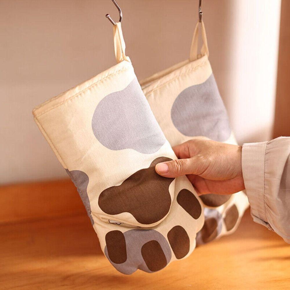 Anti-scald Baking Oven Gloves Gray Microwave Insulated Gloves New Cat Paws Oven Mitts