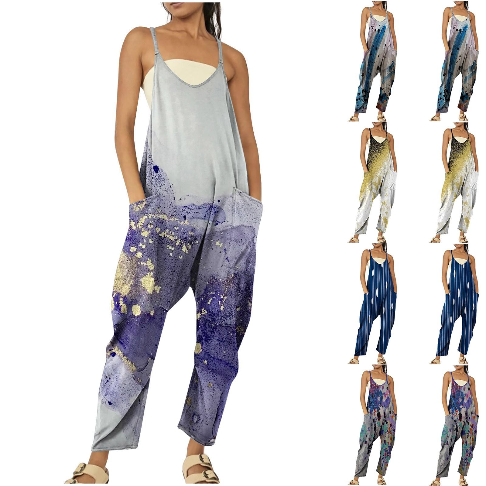 

Женский модный летний повседневный комбинезон без рукавов на подтяжках